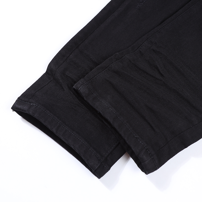 jeans pour hommes Nouveau design Europe et États-Unis patch décontracté serré lavé pieds plissés jeans pantalons de mode pour hommes de haute rue mode pour adolescents