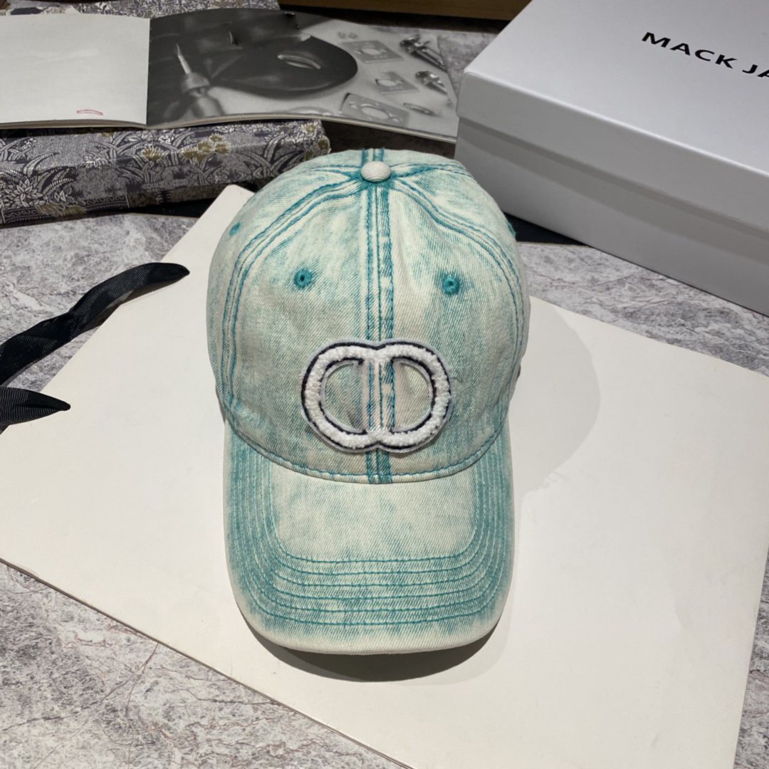 23ss Denim material summer designer ball cap couple holiday travel wool circle embroidery casquette