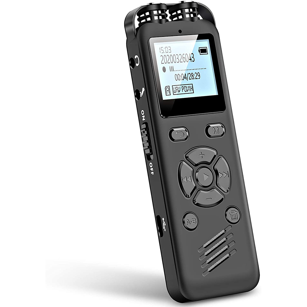 16 GB digitaler Diktiergerät, sprachaktivierter Rekorder mit Rauschunterdrückung, Audio-Recorder, MP3-Musik-Player, USB-Flash-Laufwerk, Wiedergabe mit LCD-Farbbildschirm PQ135