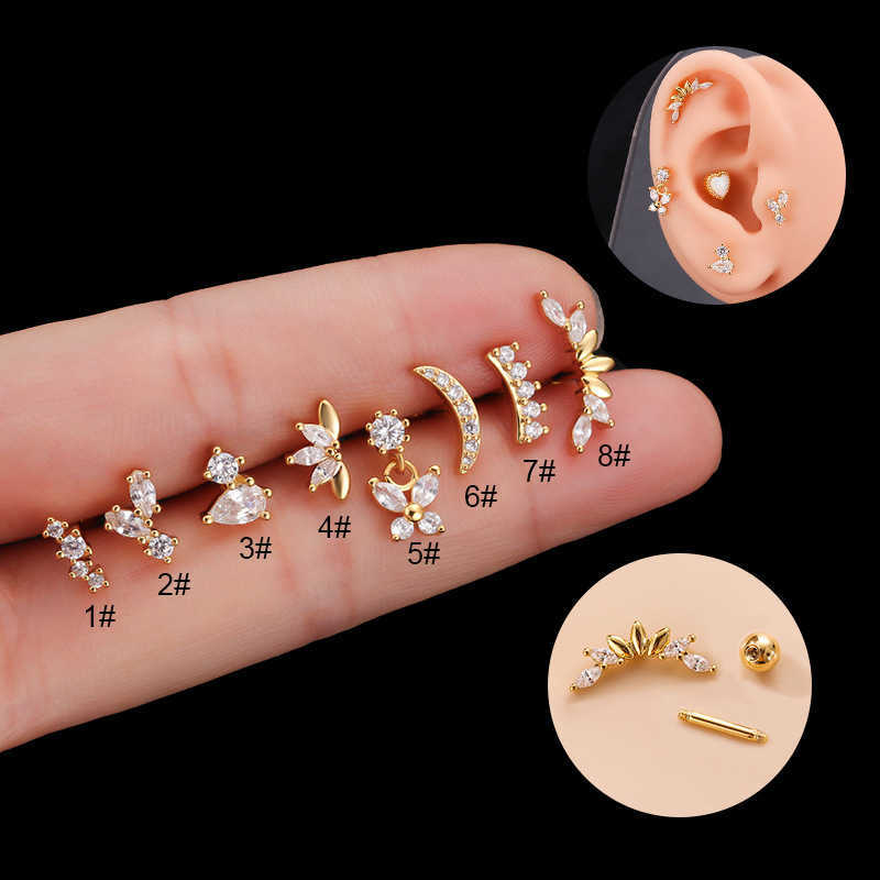 Fascino 1 pezzo orecchini penetranti le donne orecchini 2022 gioielli di tendenza polsini le orecchie orecchini a farfalla in acciaio inossidabile adolescenti G230307