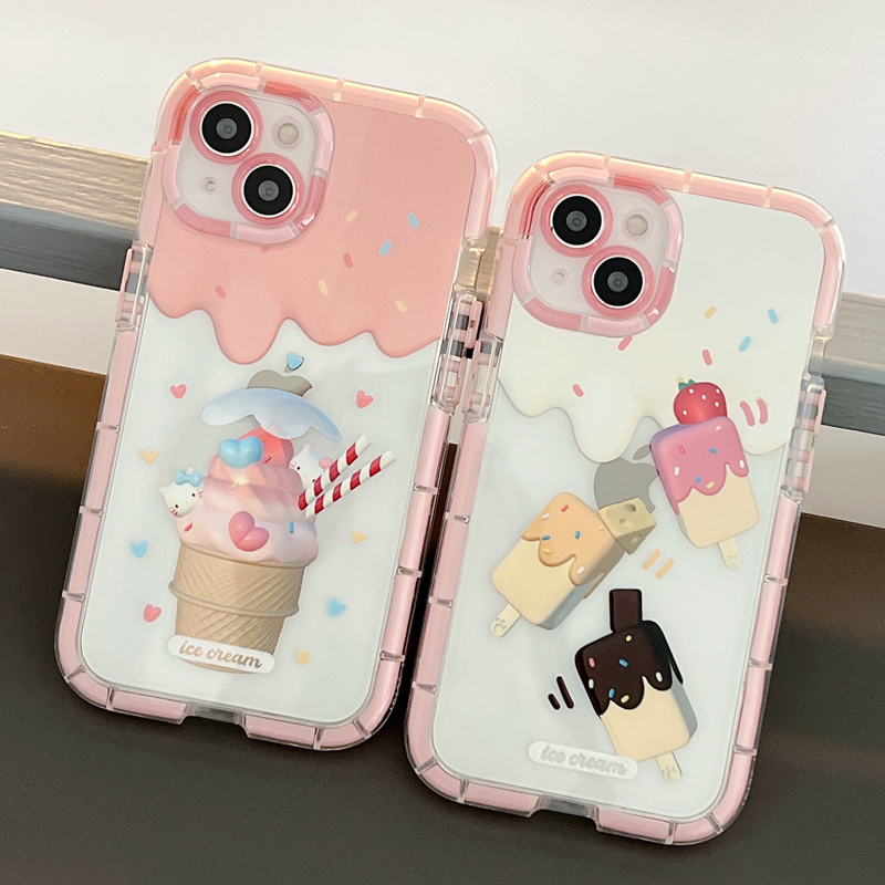 Purple Pink Graffiti Love Heart Luminous Case Gradient Rainbow Ice Cream Sock Suchproof Clear Soft Camera Lens Protection Cover för iPhone 14 13 12 11 Pro Max XR XS X