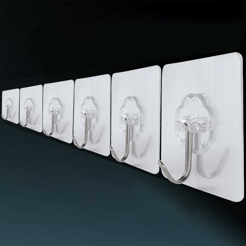 10/20pcs duvar kancaları güçlü kendi kendine yapışkan kapı duvar askıları su geçirmez yağ geçirmez mutfak banyo ofisi için