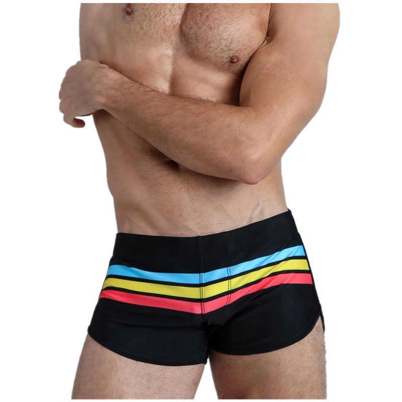 2021 Сексуальные полосы мужчин купания купальники мужчина мужские шорты для плавания для плавания мужские падки плавающие трусы пляжный серфинг костюм W0306