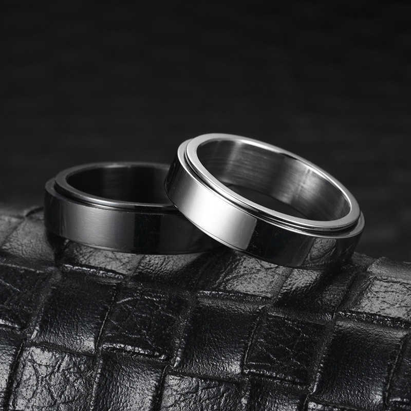 Zespół pierścienie moda 6mm pierścień lęku ze stali nierdzewnej dla kobiet mężczyzn Spinner Fidget pierścień odprężający Trend Punk obrączka biżuteria prezent AA230306