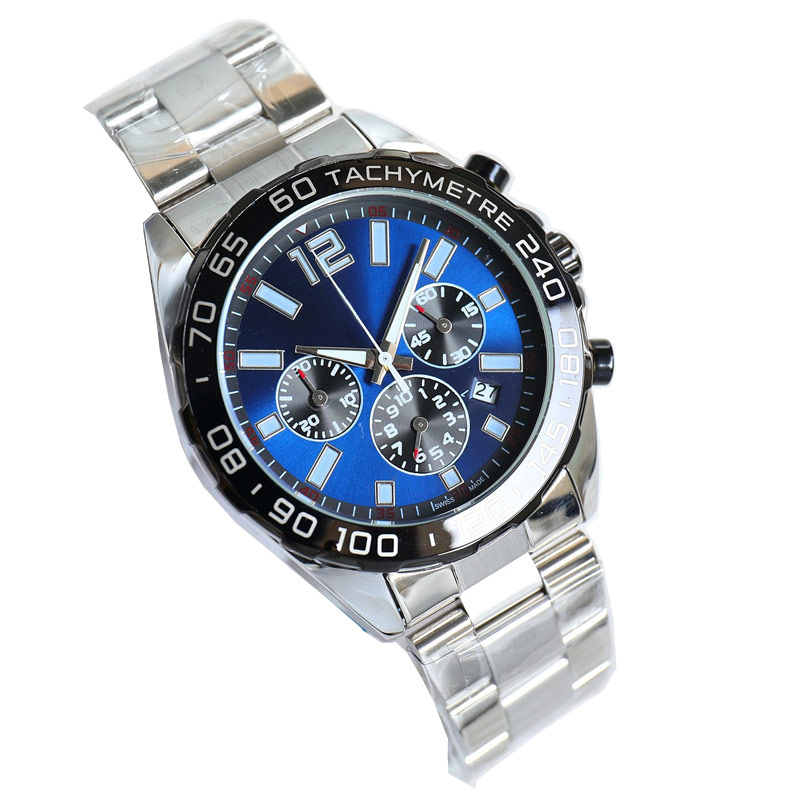 Mode luxe hommes montre chronographe montres-bracelets de marque Top marque tout bracelet en acier inoxydable montres classiques pour hommes Noël B201W