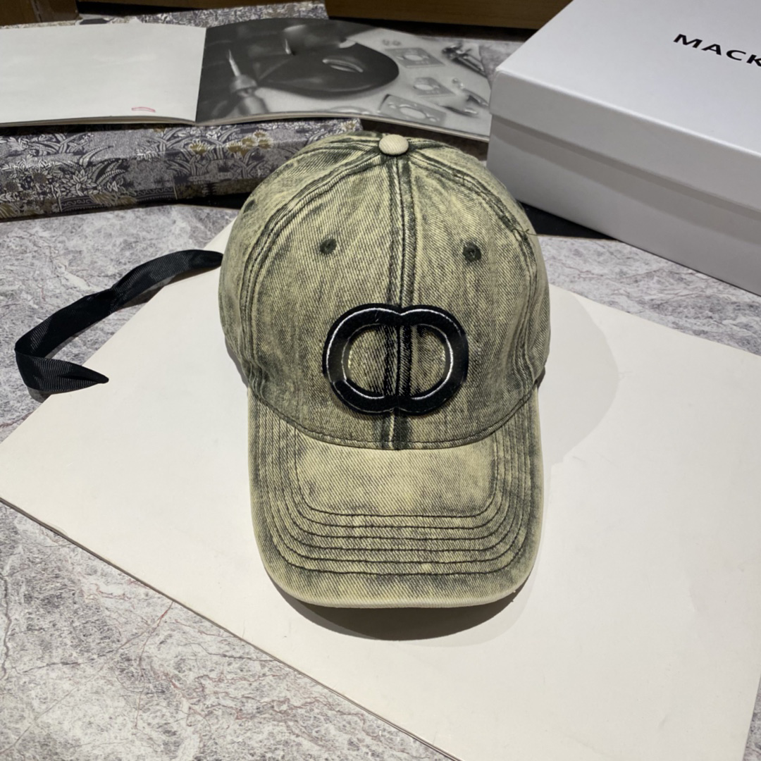 23ss Denim materiał letnia designerska czapka z daszkiem para wakacyjna podróż wełna koło haft casquette