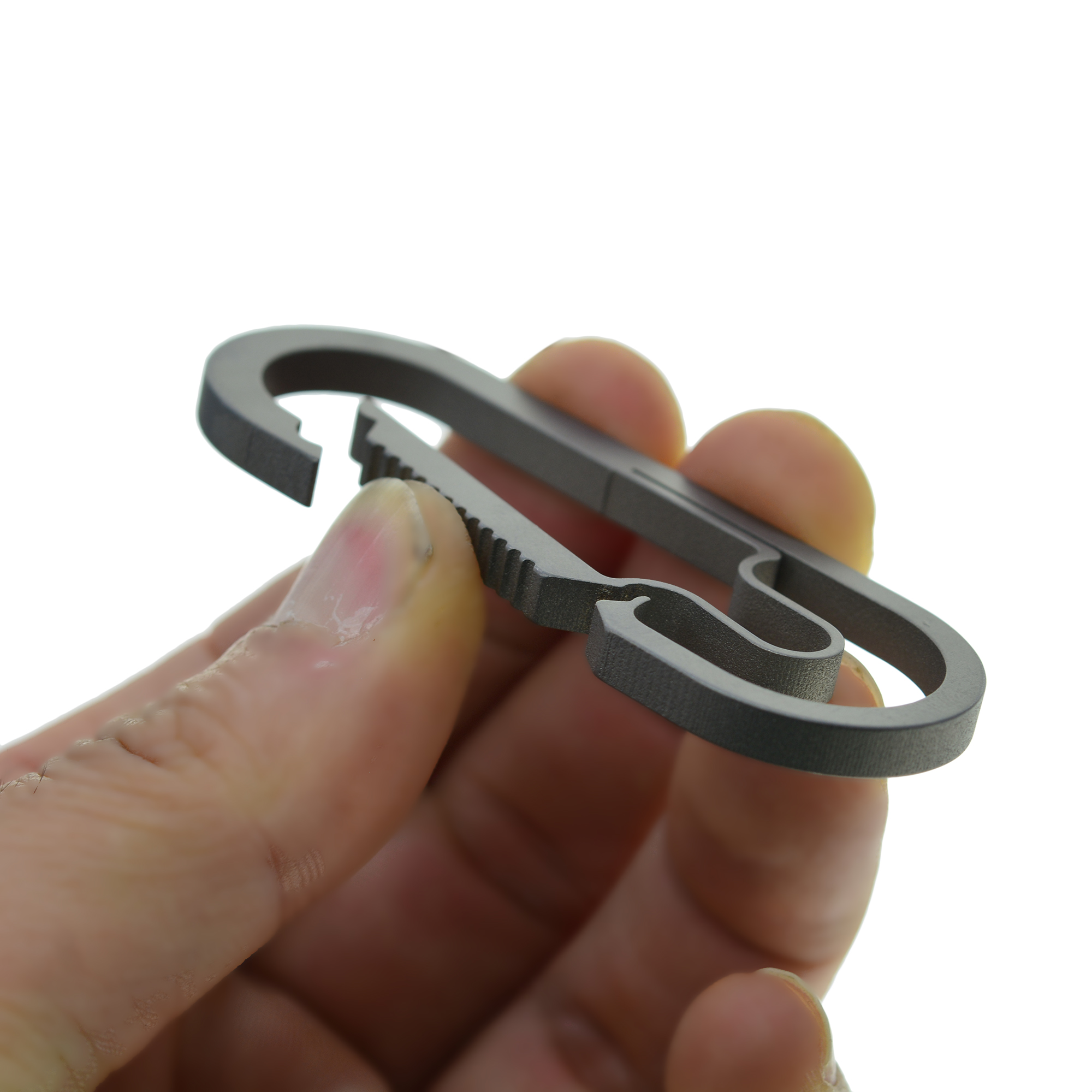 Schlüsselringe extra großer oder kleiner Ti -Schlüsselbund Massive Titan Oval Snap Spring Lock Carabiner Key Ring Safety Hook DIY FOB EDC Camp