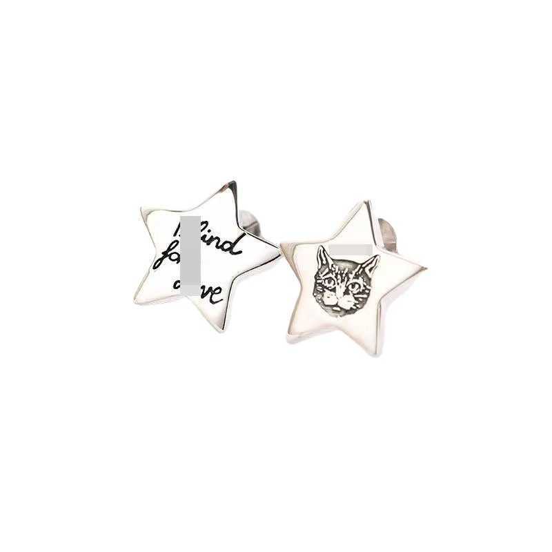 95% rabatt på 2023 Nya lyxiga högkvalitativa modesmycken för Sterling Silver Star Love Fearless Cortile Men's and Women's Earrings Valentine's Day Gift