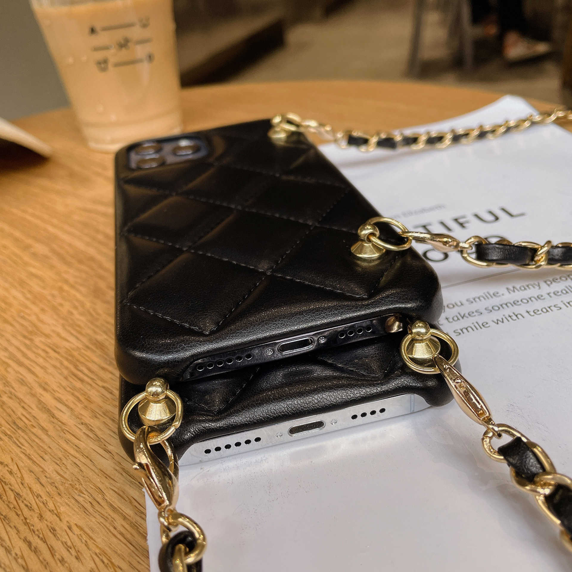 Ремешки для сотового телефона, подвески, новый роскошный брендовый плетеный чехол для мобильного телефона через плечо с золотой цепочкой для 13 Pro Max 14 12 Mini 11 7 8 Plus