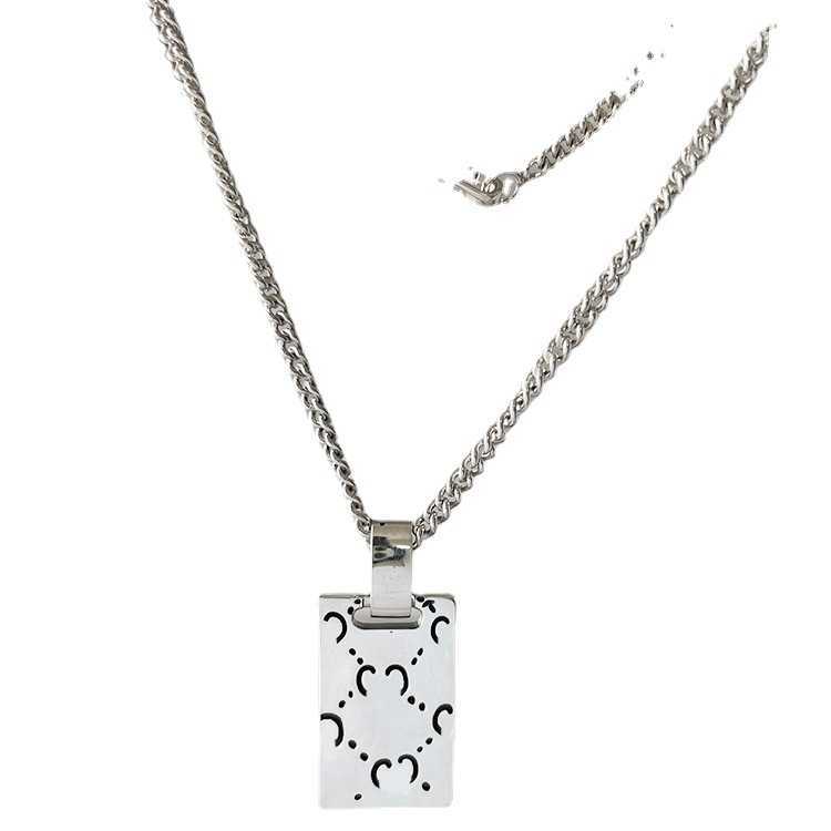 95% korting op 2023 Nieuwe luxe hoogwaardige mode -sieraden voor Silver Skull Square ketting Fairy Sweater Chain Men and Women Simple Lovers