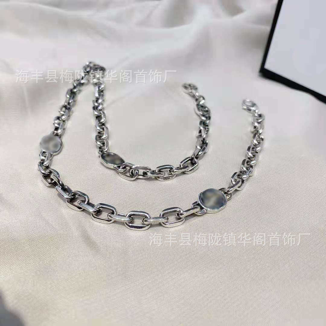 20% de réduction sur tous les articles 2023 Nouveaux bijoux de luxe de haute qualité pour la version haute double collier en argent sterling pour femmes ins vieux bracelet en argent thaïlandais