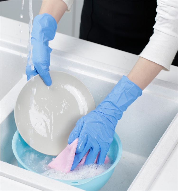 Luvas de limpeza doméstica Luvas de látex nitrila descartáveis ​​4 tipos de especificações Opcional Anti-Skid Anti-ácido luvas B Luvas de limpeza de borracha de grau Blovas de limpeza LT275