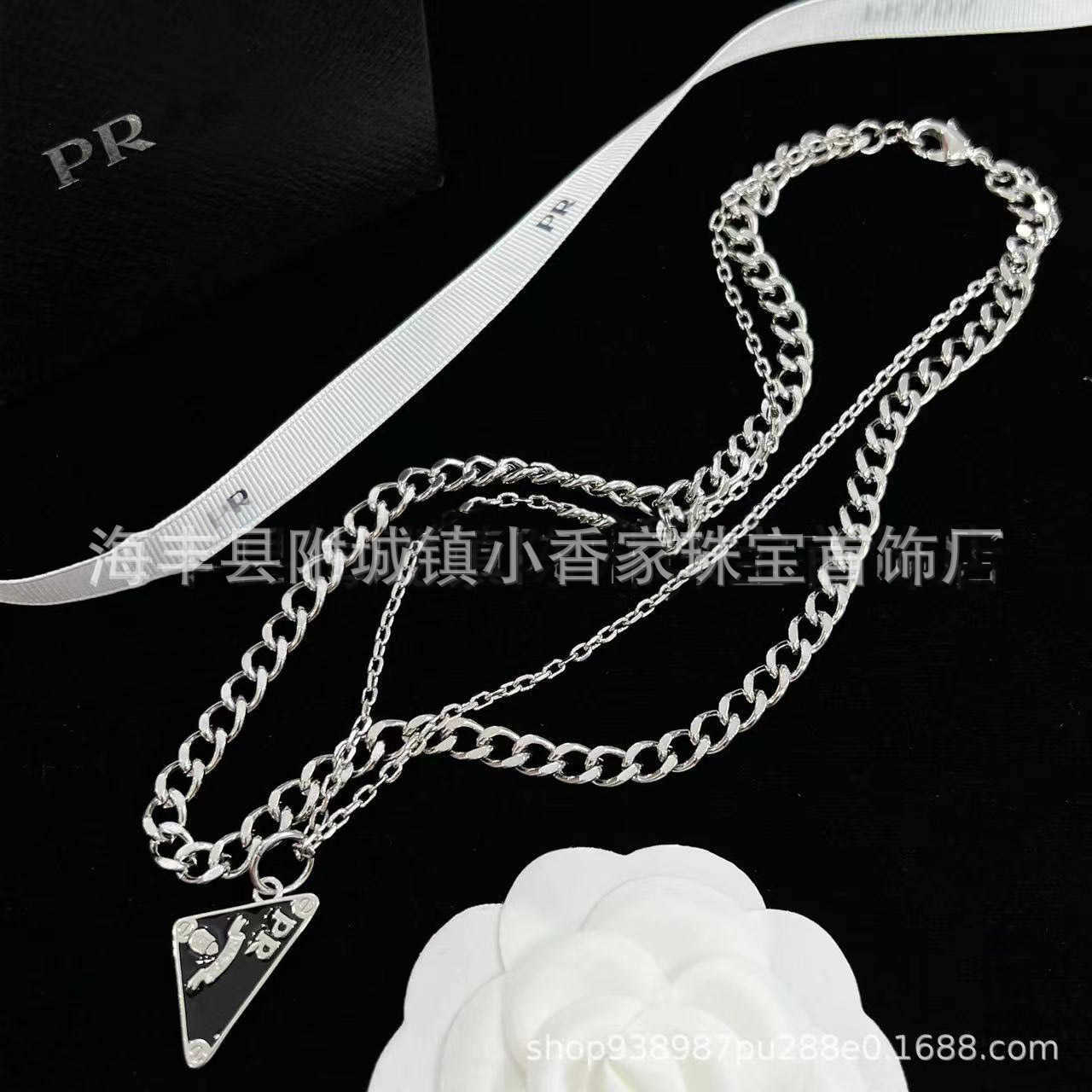 20% off all items 2023 New Luxury High Quality Fashion Jewelry for Necklace women's tassel inverted badge chain hip hop ball with sweet cool style family