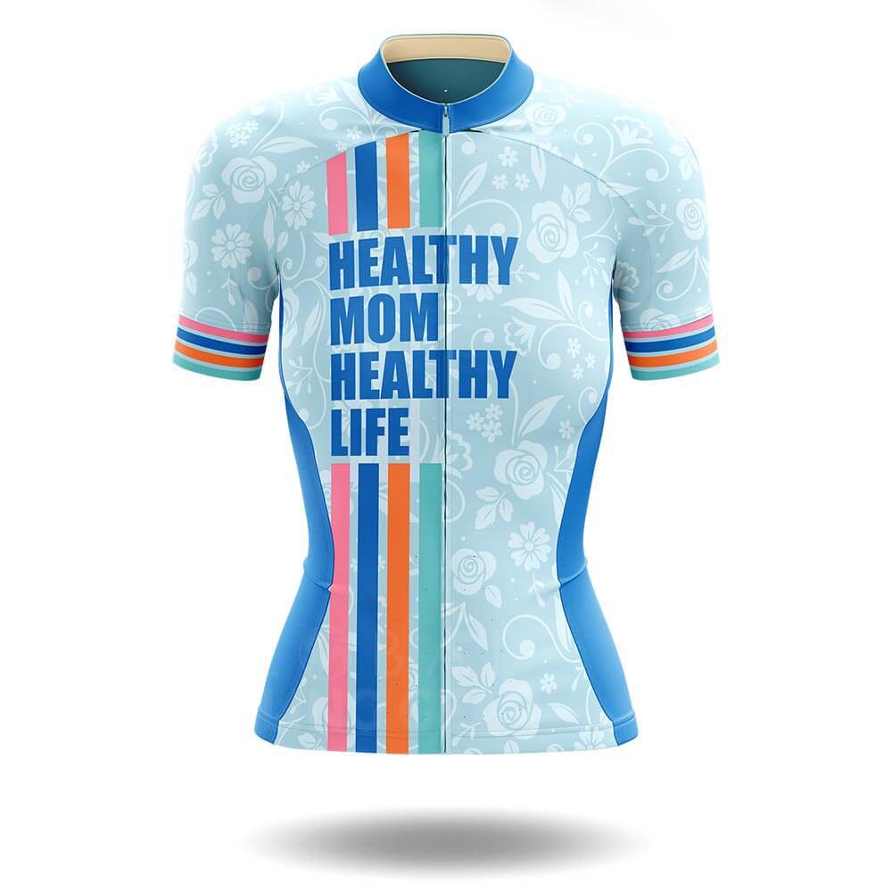 Maman en bonne santé vie saine femmes été cyclisme maillot ensemble à manches courtes VTT cyclisme vêtements respirant vtt vélo vêtements porter costume V27