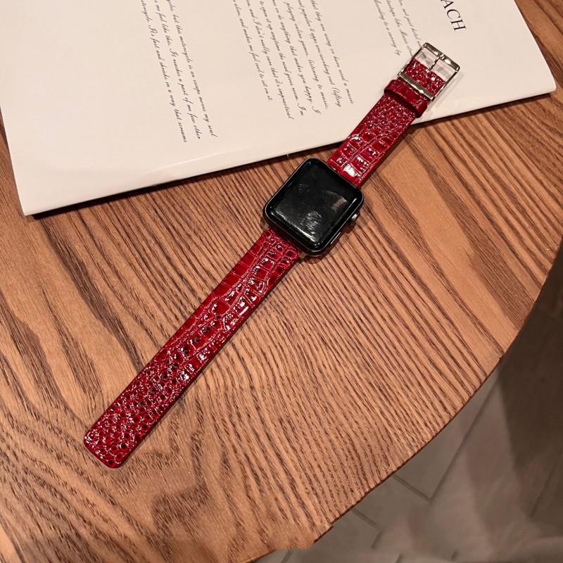 Дизайнер для Apple Watch Crocodile Skin Print Brap Personality Iwatch7/6/5/4/3/2/2/1/SE Брислитель Мода Смотр