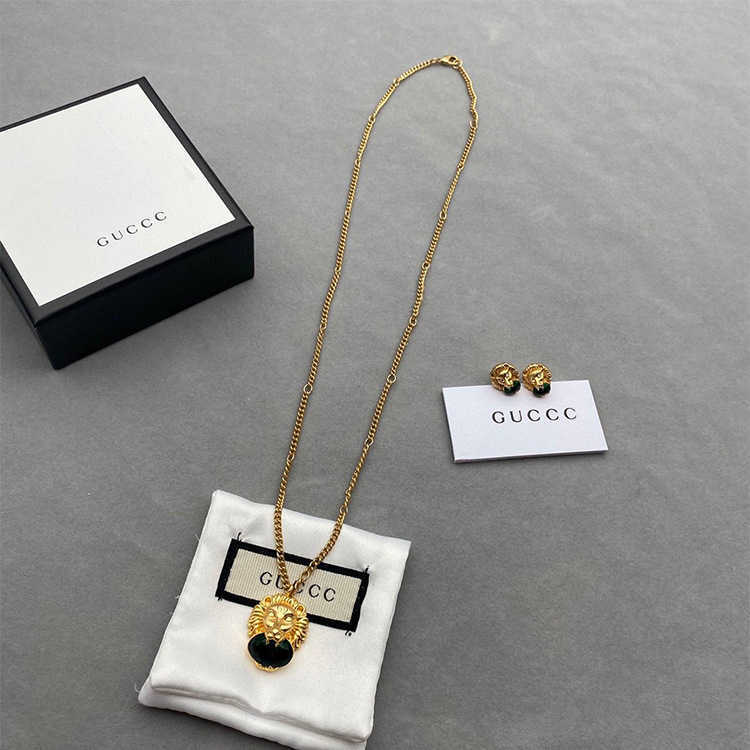 95% OFF 2023 New Luxury High Quality Fashion Jewelry for ancient family NEW tiger head set inlaid with Earrings net Red Necklace