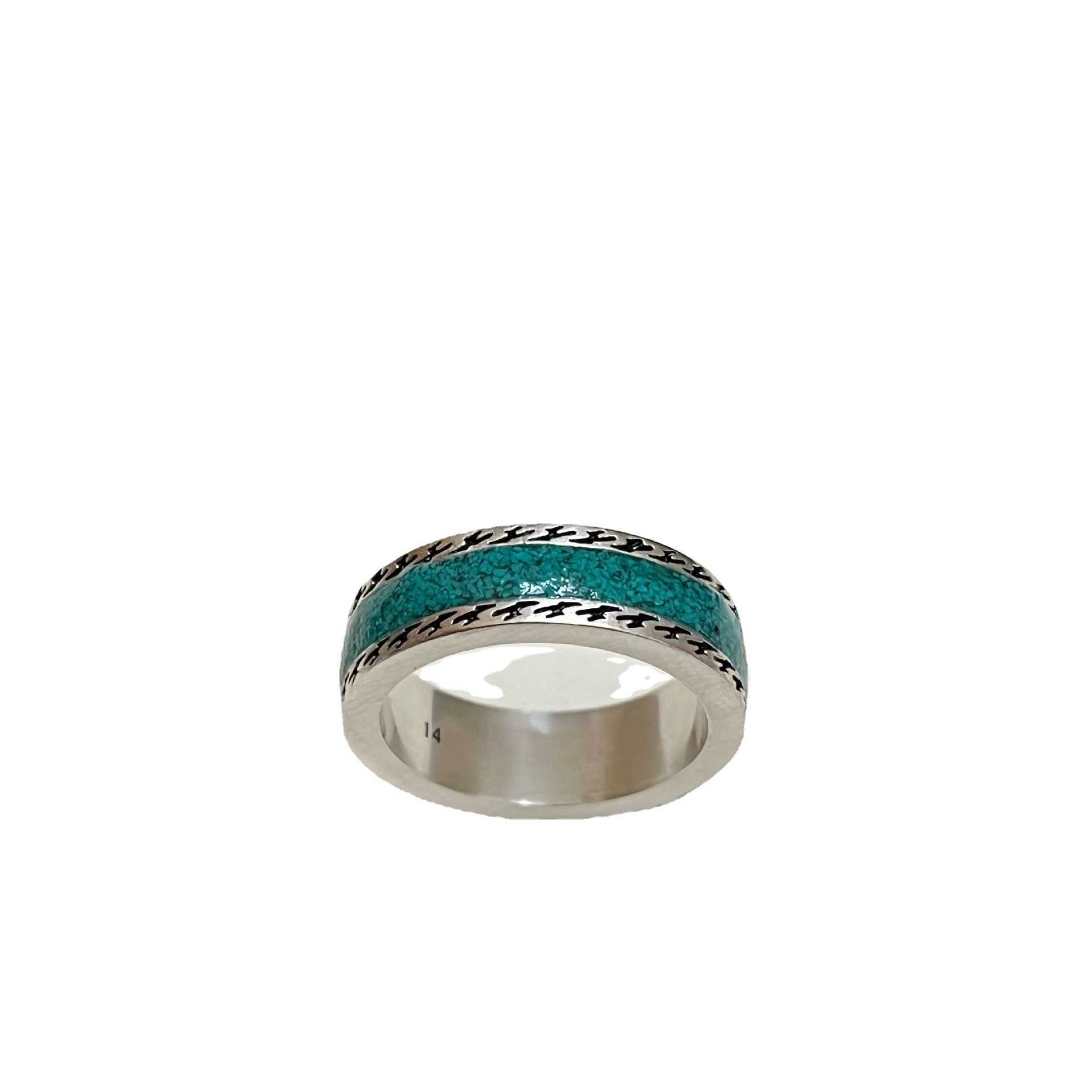 80% OFF 2023 New Luxury High Quality Fashion Jewelry for The ancient enamel is decorated with bright green interlocking double woven piping ring