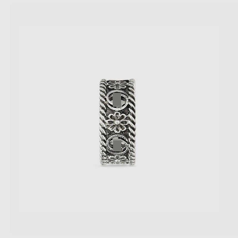 Fabrik grossist 2023 Nya lyxiga högkvalitativa modesmycken för ihåliga ut dubbel sterling silver stekt degvridningar ring enkel stil daisy carving trend