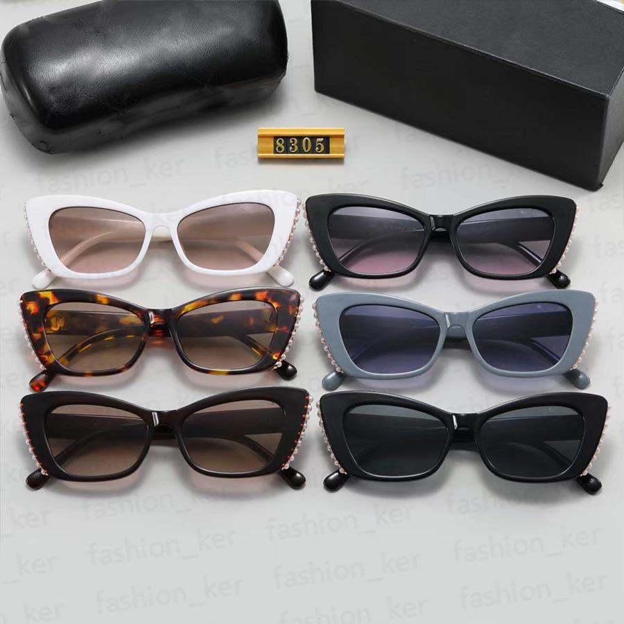 Designer Women's Sunglasses Fashion Cateye Sunglasses Pearl Casual Goggle 290r