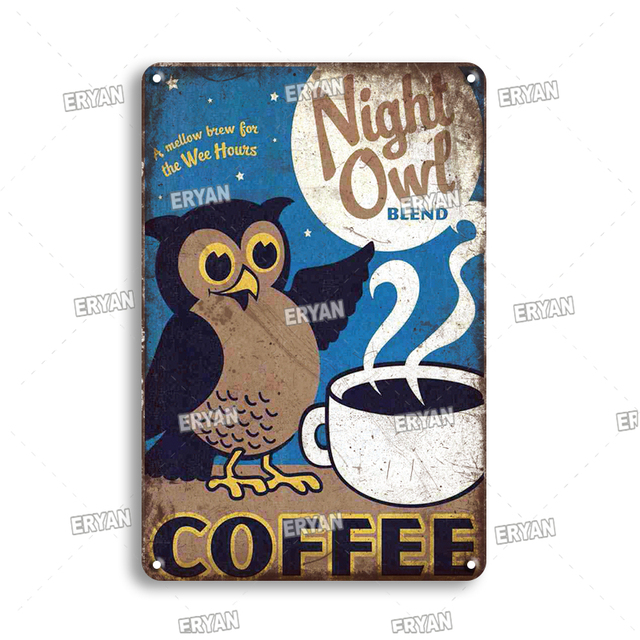 Rétro Café Bar Métal Peinture Affiche Vintage Café Plaque En Métal Étain Signe Shabby Chic Cuisine Maison Restaurant Décoration Plaques 30X20 cm W03