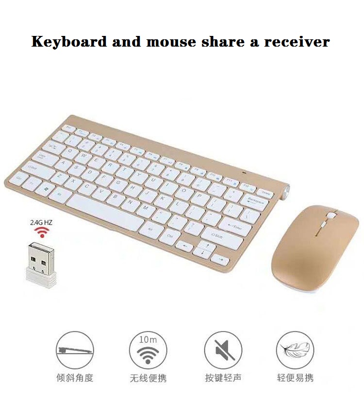 Ensemble clavier et souris sans fil 2.4G 78 touches clavier sans fil pour bureau à domicile clavier portable mince usb