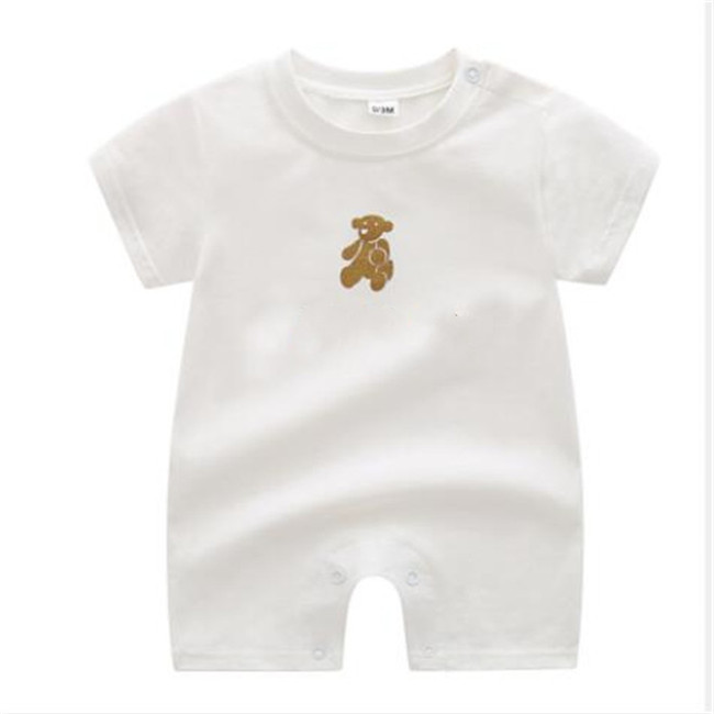 Vêtements de créateurs enfants Combinaisons Barboteuses bébé garçon fille été Classique luxe à manches courtes Vêtements à manches longues 100% coton 1-2 ans nouveau-né Barboteuses