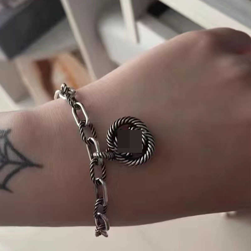 20 ٪ خصم على جميع العناصر 2023 مجوهرات فاخرة عالية الجودة عالية الجودة لـ Sterling Silver Double Classic Bracelet Hip Hop New Hand Jewelry