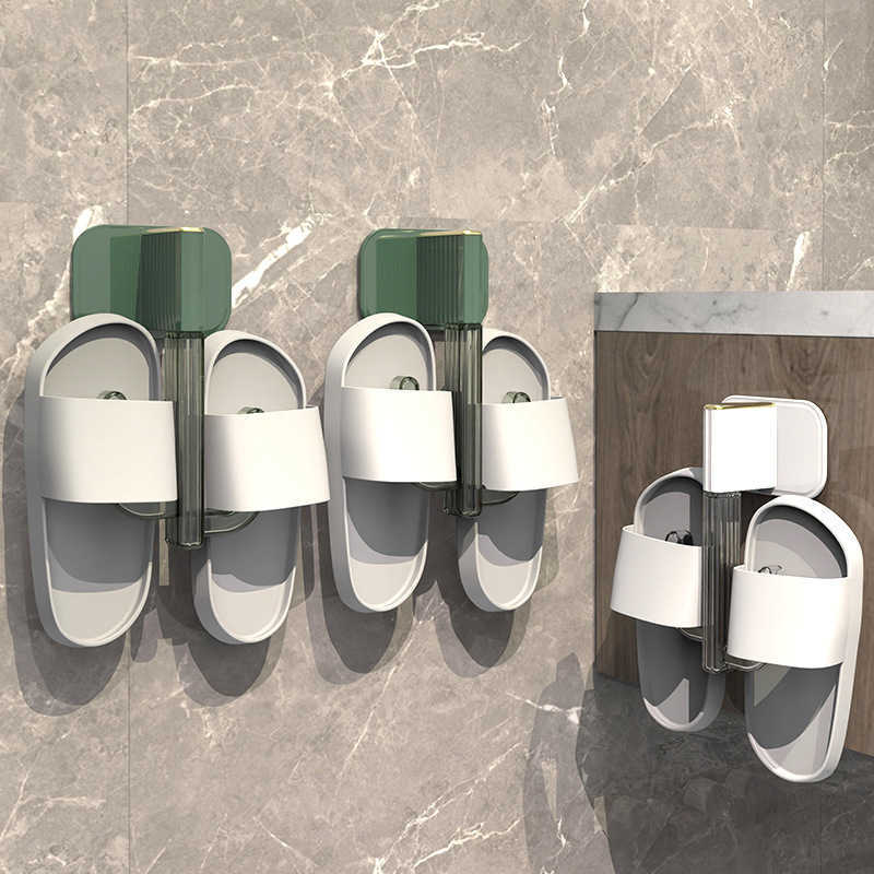 Ganci porta pantofole da bagno Porta asciugamani non perforato a parete Mensola bagno Scarpa Fornitura giornaliera Accessori lo stoccaggio drenante
