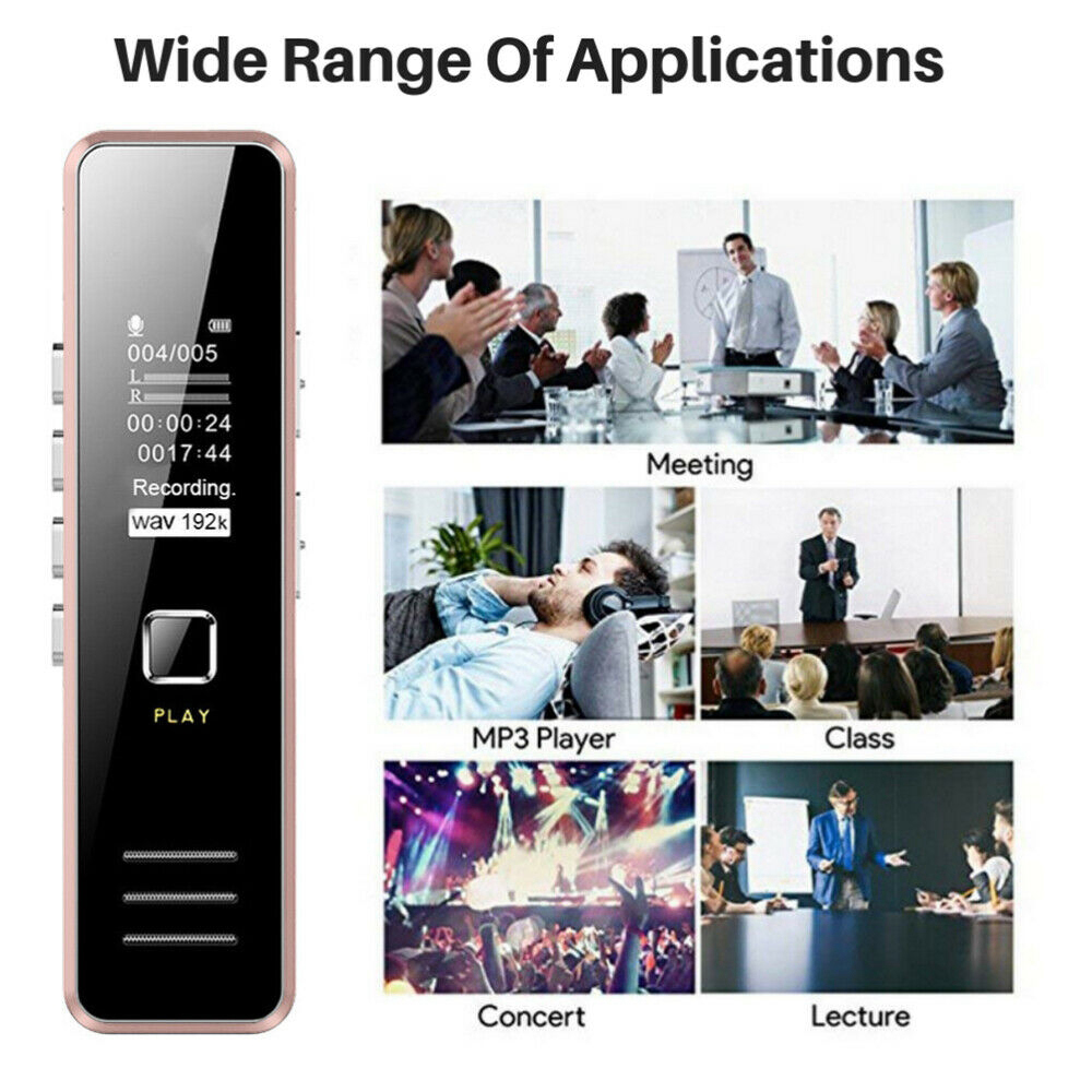 16GB Digitale Voice Recorder Audio Tape Recorder Voice Activated Recorder Playback Lectures Meetings Interviews Portable opnameapparaat, Muziek MP3 -speler PQ139