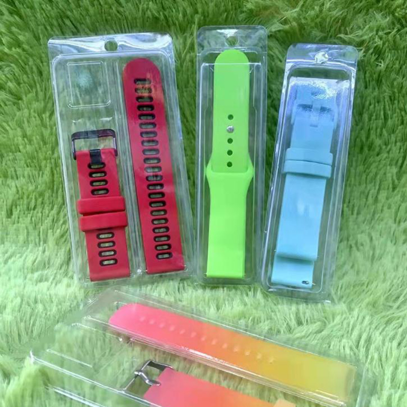 Geschenk Wrap No Drucken leere transparente PVC -Klappblister -Paketbox für Apple Watch Band -Gurt Display Einzelhandel Staubdichte Verpackungskästen 