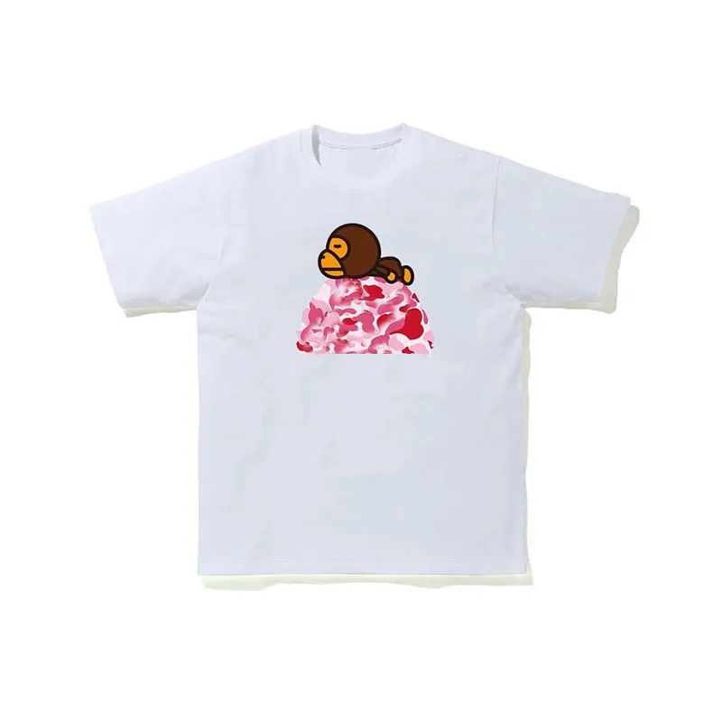 2023 Womens and mens T-shirts Baggy Fat Edition 100% cotton summer camo breathable multi-functional high street trend T-shirt bathing ape Y7QA