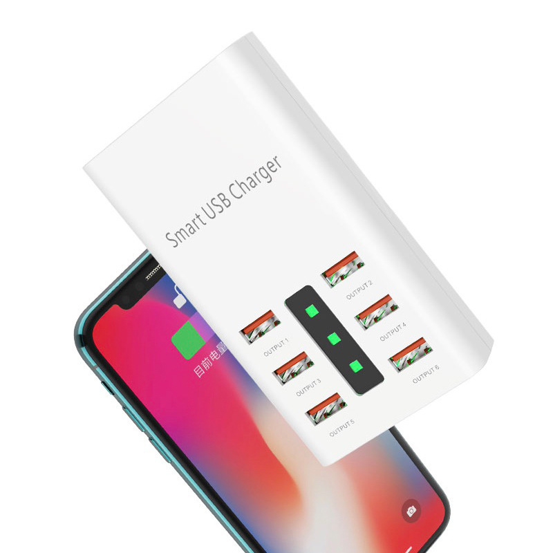 Chargeur USB 6 ports 30W, tête de chargement USB pour Apple, charge rapide, téléphone portable Huawei, chargeur multi-ports 2A