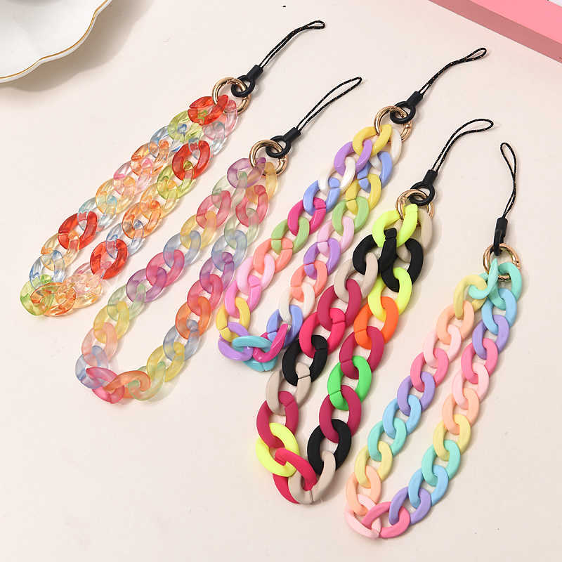 Cell Phone Straps Charms Fashion Trendy Colorful Women Mobile Chain For DIY Anti-Lost Spring Ring Telephone Strap Lanyard Jewelry