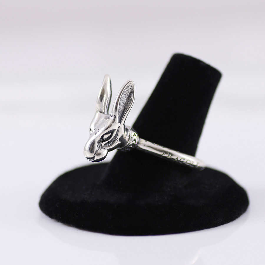 70% OFF 2023 New Luxury High Quality Fashion Jewelry for rabbit head men and women silver for lovers wind pair ring personality trend