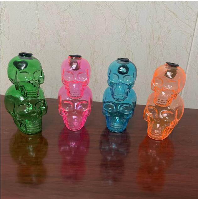 Skull Glass Bubbler Hookahs Dab Rigs Thcik Glass Water Bongs Rainbow Glass Bubbler Dabber Oil Rigs