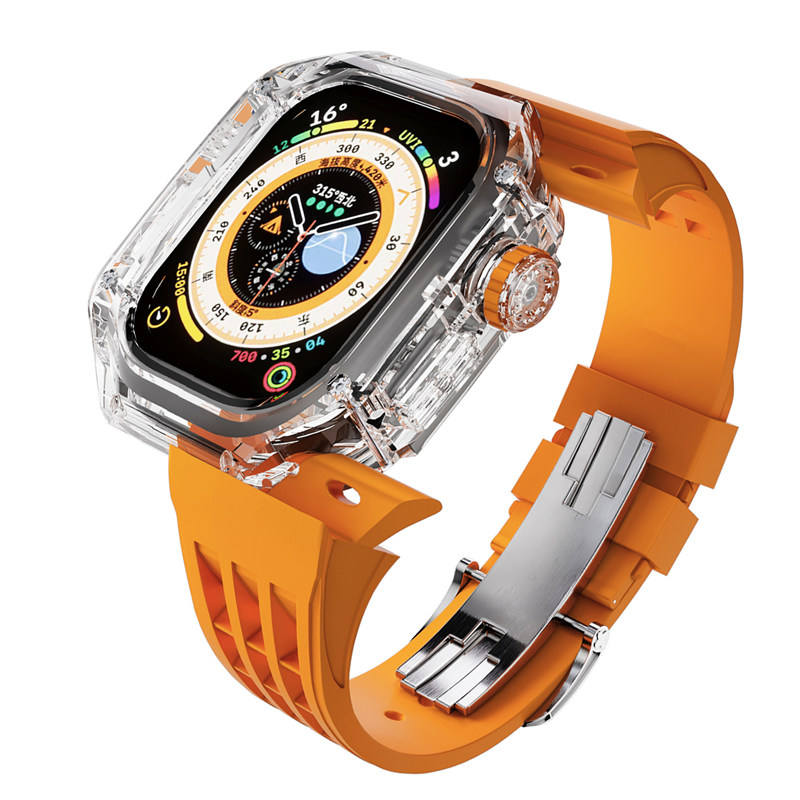 Zestaw modyfikacyjny AP Przezroczyste etui do zegarka Apple Watch Ultra 49 mm Pasek z gumy fluorowej