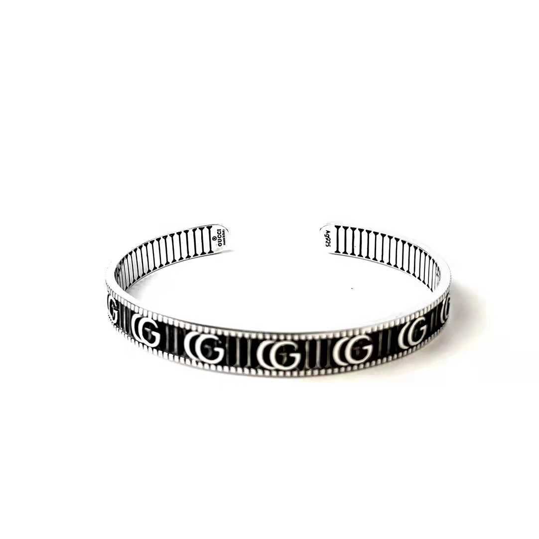70% OFF 2023 New Luxury High Quality Fashion Jewelry for Silver Double bracelet with stripe pattern old ring opening for men and women