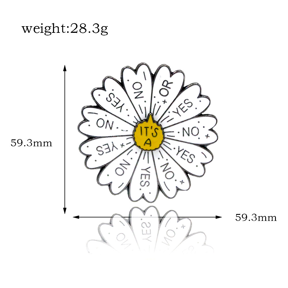 Color Wheel Keychain Can Rotate Personalized Daisy YES NO Keychain Pendant Gift Keyring