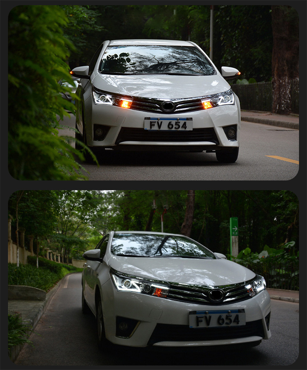 Strålkastare LED-glödlampa för Toyota Corolla 20 14-20 16 Huvudbelysningar Z Style Dayime Running Lights Turn Signal