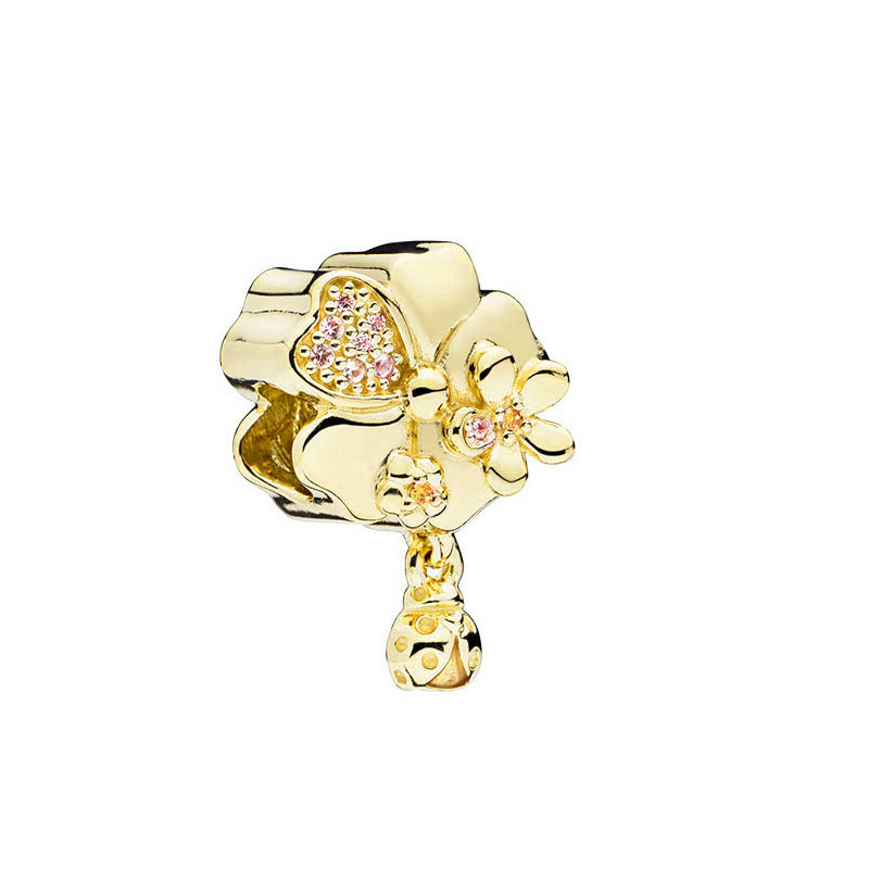 925 srebro dla kobiet pandora charms złota miłość koraliki koronowe koraliki