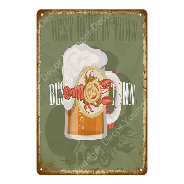 Retro No Working Free Beer Here art painting Targhe in metallo Bar Decor Vintage Wall Art Painting Plate Restaurant Plaque Moscow Wine tin Poster Dimensioni 30X20CM w02