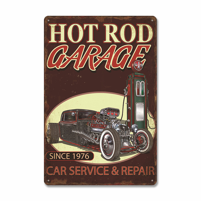 Klassieke garage art decor tin poster vintage metalen bord auto service metalen tinnen borden retro plaque garage gereedschap shop muur kunst gepersonaliseerde decor maat 30x20cm w02