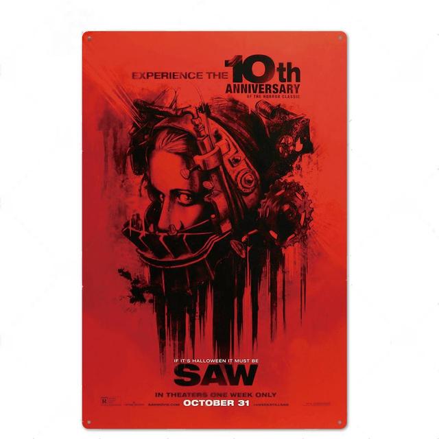 Horror filmowy metalowy plakat Plakwia Słynie metalowe filmy Znak Znak Tin Znak Wzoru Ściany do pokoju Garaż Iron Painting 30x20cm W03