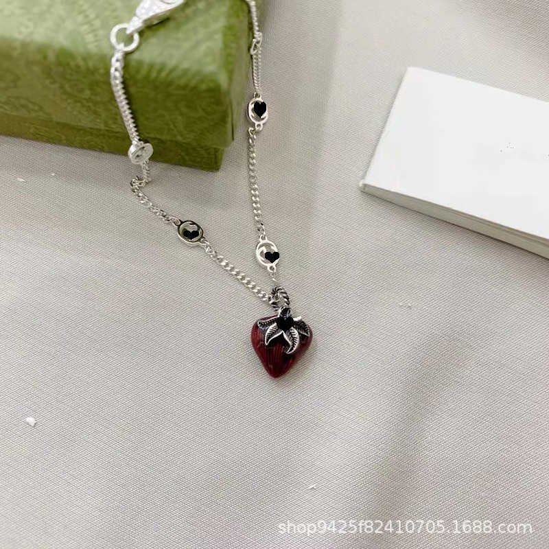 20% off all items 2023 New Luxury High Quality Fashion Jewelry for Silver Double three dimensional strawberry Necklace