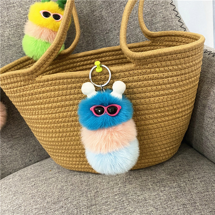 Creativo simpatico bruco portachiavi cartone animato peluche bambola borsa portachiavi ciondolo chiave auto gioielli regalo