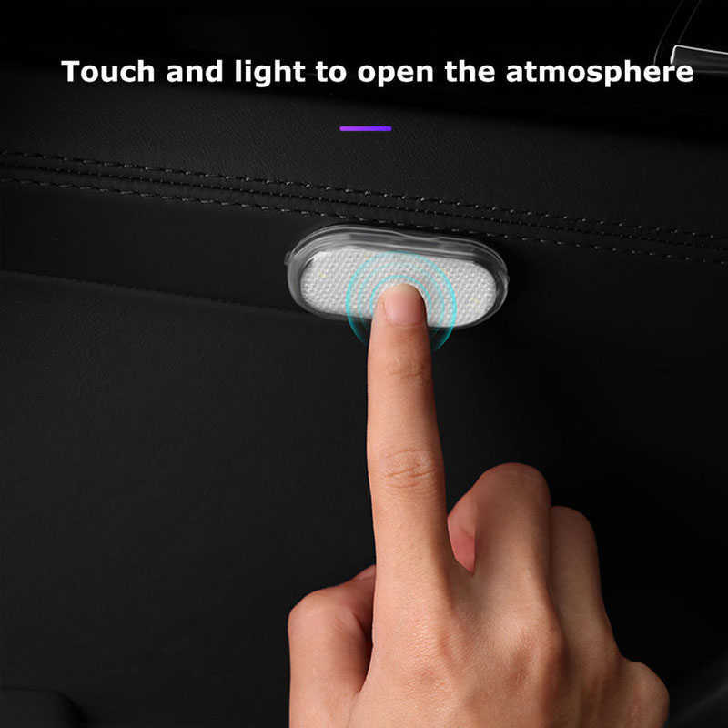 Neu wiederaufladbare magnetische Touch Light Hand Car Dach Magnet Deckenlampe Innenhaut Auto Nachtleslichter Bunte Auto Innenlampe