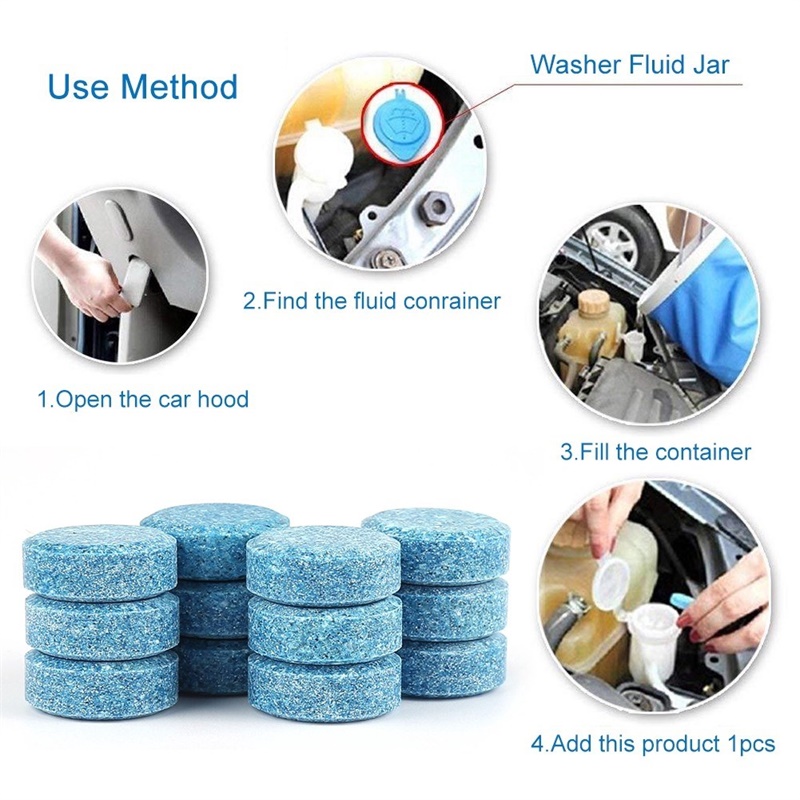 Car Window Washing Effervescent Tablets Solid Cleaning Car Windshield Washer Fluid Glass Toilet Cleaning Car Accessories 20/40/