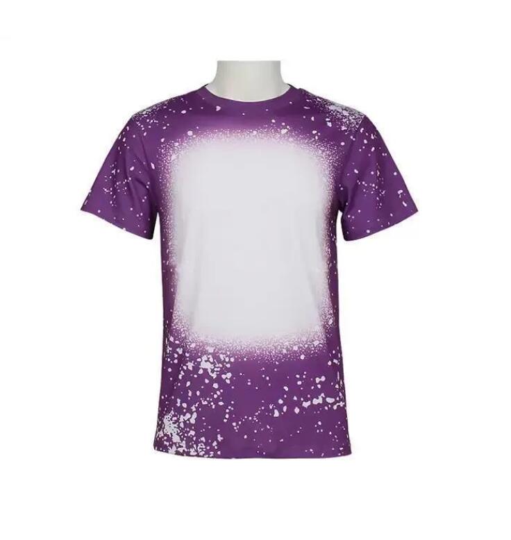 Nouveau Sublimation Bleached Party Favor Mens Heat T-shirts pour hommes Transfer party Bleach Shirt Polyester T-Shirts US Hommes Femmes Fournitures