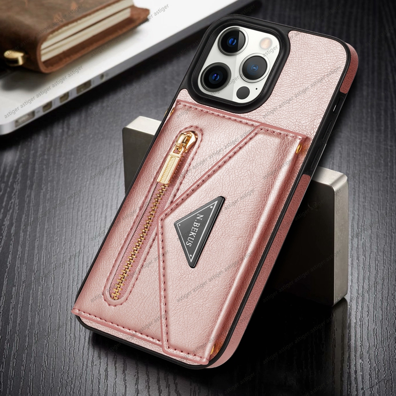 PU Leather Case for iPhone 14 13 12 11 Pro Max XR XS 6 7 8 Plus Phone Casebody Bag Wallet Card Slot Slot Szipper Luxury Race Cover for Women Samsung Galaxy S23 S22