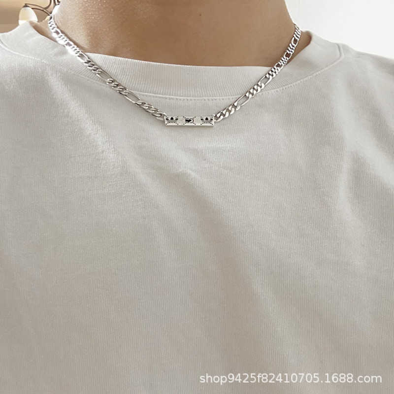 Kolekcja mody 2023 Nowa luksusowa wysokiej jakości biżuteria modowa do nowego srebrnego naszyjnika z podwójnym łańcuchem stereo dla mężczyzn i kobiet
